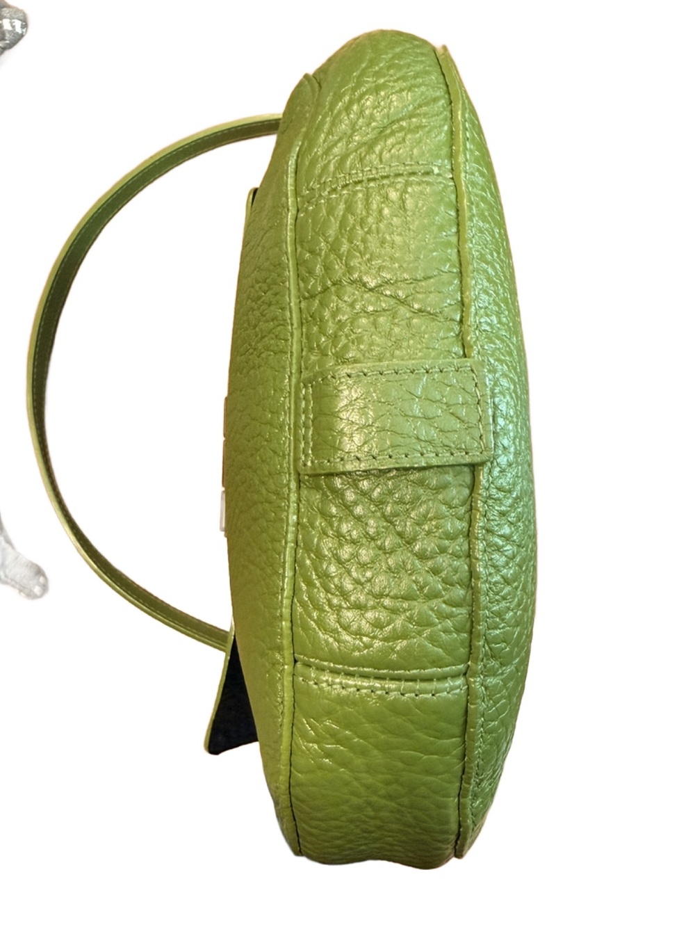Furla Green Pebbled Leather Club Shoulder Bag with Gold Hardware - Picture 8 of 13